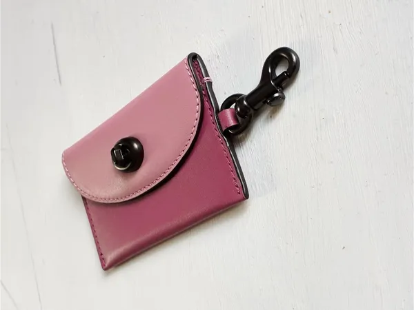Coach Turnlock Leather Card Case Bag Charm in Colorblock - Image 4