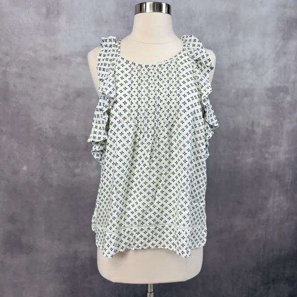 Abercrombie Fitch Womens Ruffle Top Small Romantic Cottage Boho Dainty Soft Girl - Image 2