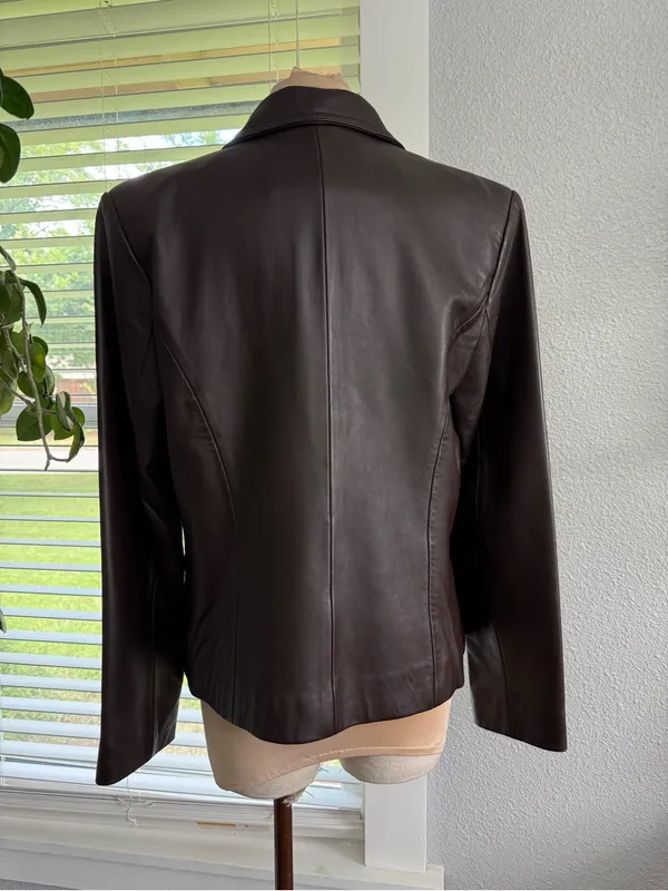 Croft & Barrow Lambskin Leather Zip Up Jacket Size Small - Image 3