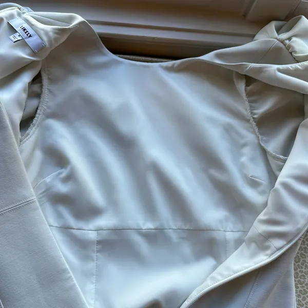NWOT Likely white puffed short sleeve mini dressy dress fully lined size 6 - Image 9