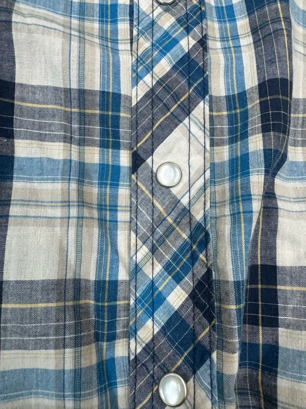 Wrangler Men’s Plaid Long Sleeve Pearl Snap Button Down Shirt Size Large Tall - Image 2