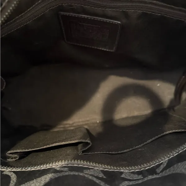 COACH Gallery Metallic Dark Chocolate Bronze Jacquard Signature Studded Tote - Image 7