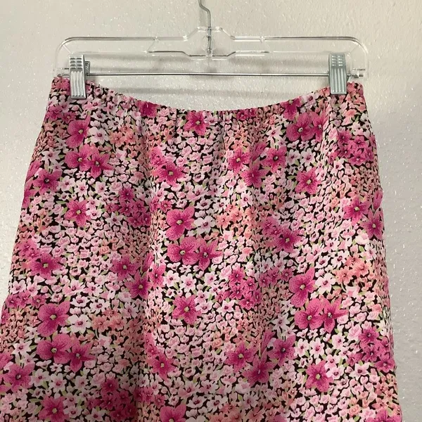 Kathie Lee Collection Vintage Y2K Pink‎ Dainty Floral Feminine Romantic Fairy Slip Skirt M VTG 2000s - Image 6