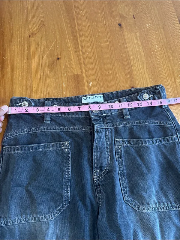 We The Free Charcoal Wide-Leg Patch Pocket Jeans - Image 5