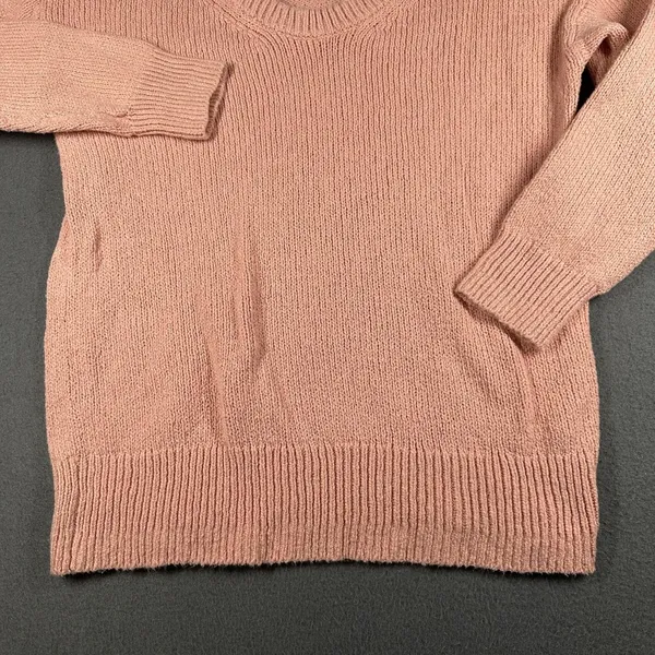 Old Navy Sweater Womens Small Pink Tunic Length‎ V Neck Long Sleeve 100% Cotton - Image 5