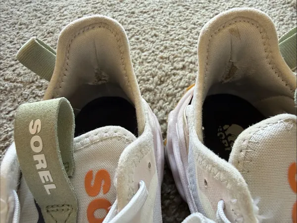 Sorel Women's White Sneakers with Pink and Light Green Accents - Image 6