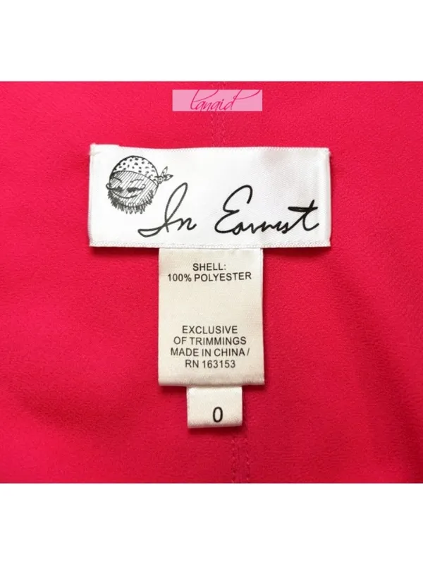 Nordstrom In Earnest The Rouche Portrait Hibiscus Hot Neon Pink V-Neck Chiffon Puff Sleeve - Image 8