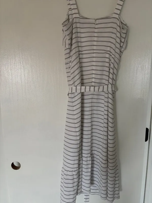 Banana Republic Striped Ruffle Midi Dress Size 2 - Image 5