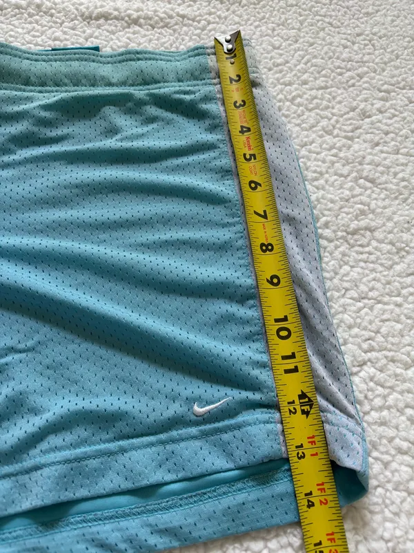 Nike Dri-FIT Turquoise Teal Blue Layered Mesh Running Athletic Short M Workout - Image 2