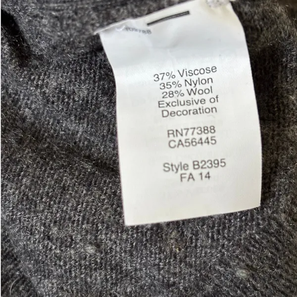 J. Crew Wool Blend‎ Sweater Sz M Gray Black Elbow Patches Two Tone Side Button - Image 6