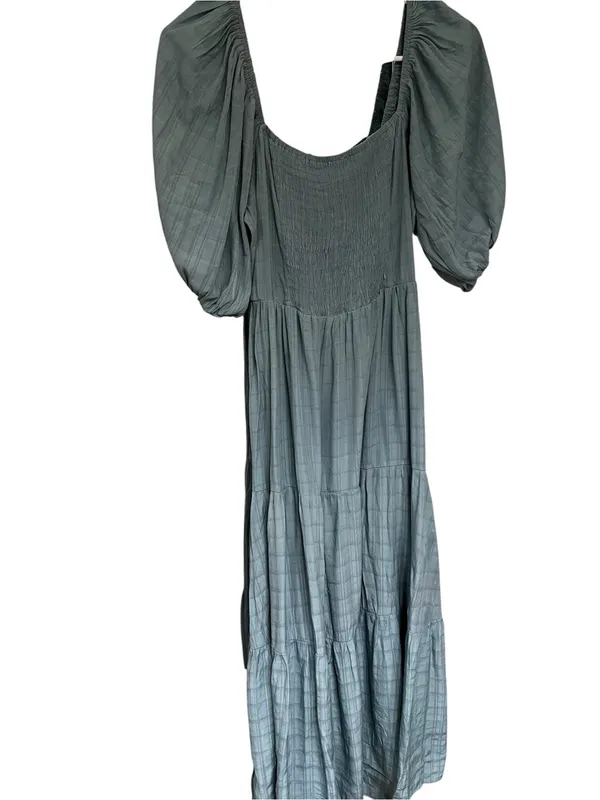NSR Women's Puff-Sleeve Maxi Dress in Slate Blue - Image 4