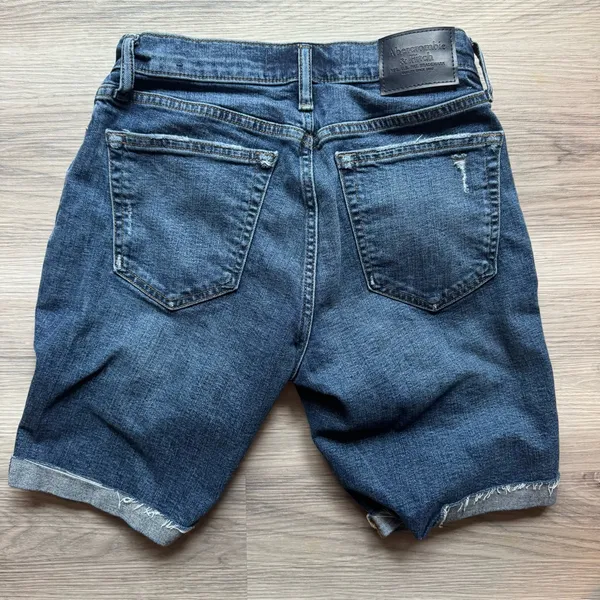 Abercrombie & Fitch Blue Bermuda Shorts Distressed Denim - Image 3