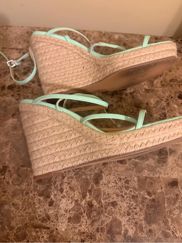 Steve Madden Mint Green Strappy ankle Lace-Up platform Heels - Image 7