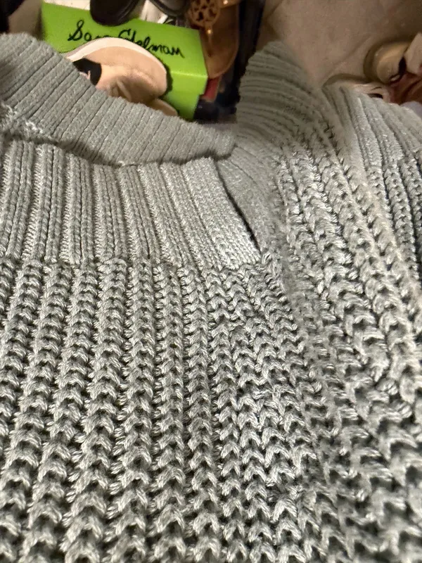 American Eagle Green Knit Sweater small - Image 3