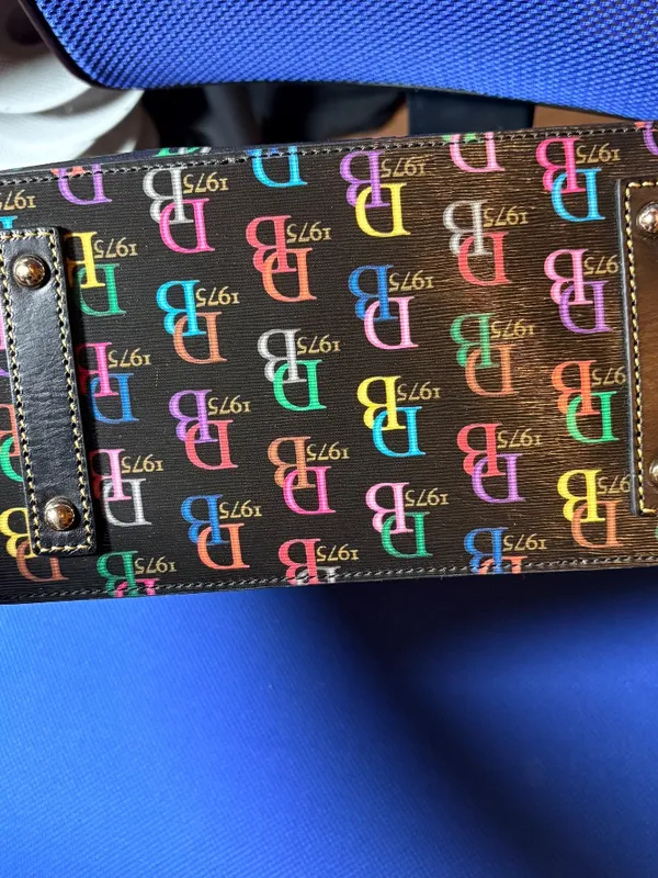Dooney Bourke Db75 It Zip Top Black Multi Coated Canvas Tote - Image 4