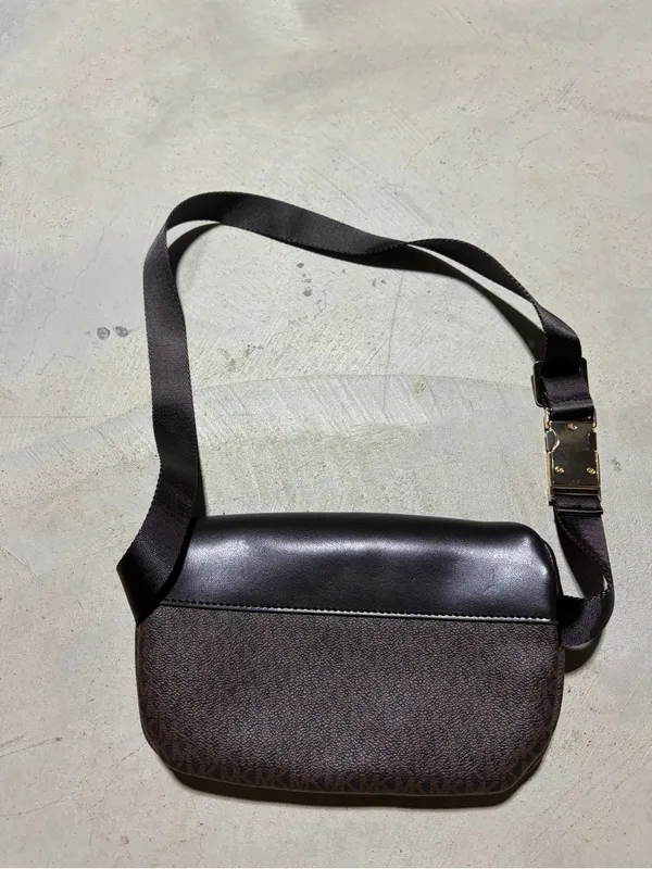 Michael Kors Brown Monogram logo Belt Bag with Gold Hardware - Image 6