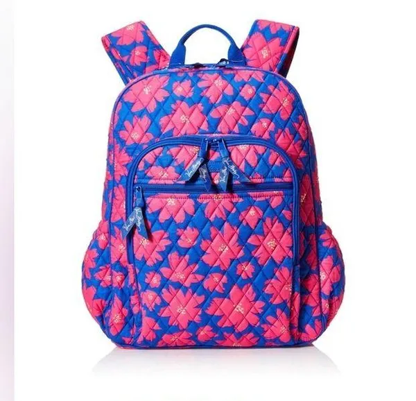 Vera Bradley Women's Signature Cotton Campus Tech Backpack, Art Poppies - Image 2