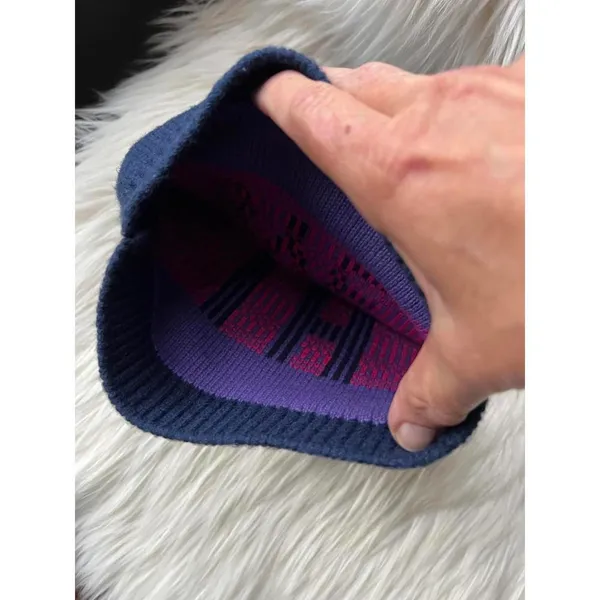 Colorful Knit Pom Pom Beanie - HI & BYE Design - Image 4