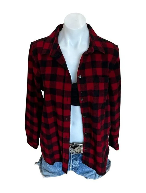 Beethoven Plaid Flannel Shirt Shacket MEDIUM Oversize Unique Plaid Musician Gift - Image 4
