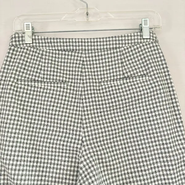Wilfred Aritzia Gingham Wide Leg Trousers Black White‎ Checkered Side Zip Small - Image 7