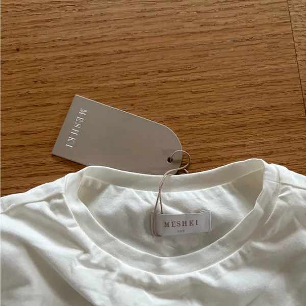 Meshki white double lined tee - Image 2