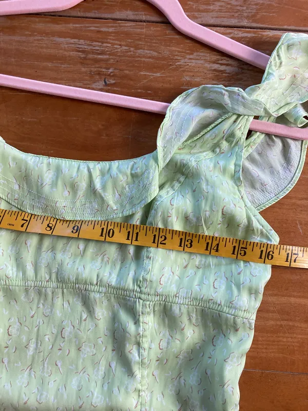 Free People Stay With You Lime Green Ruffle-Trim Camisole Medium - Image 7