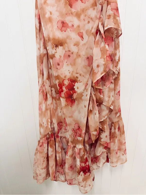 ASTR Cecilia Cowl Neck Maxi Dress Small Mauve Pink Floral Wedding Guest Revolve - Image 10