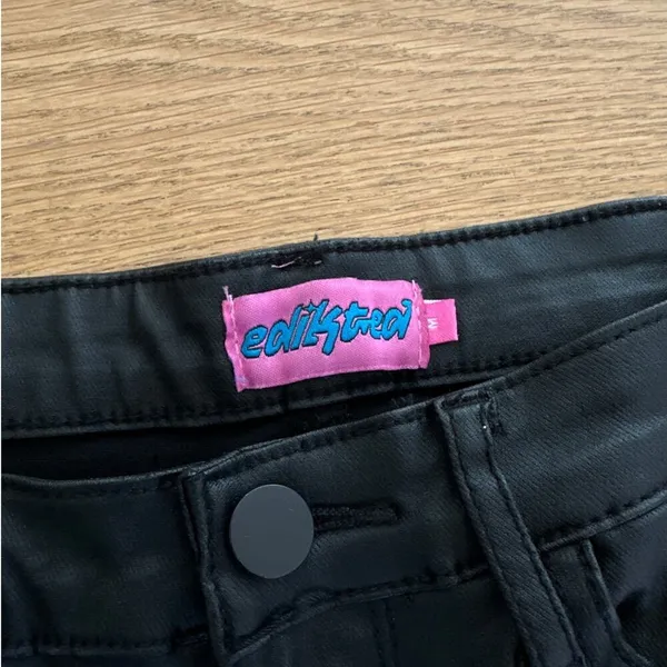 Edikted - Faux Leather Flare Pants in Black - Image 3