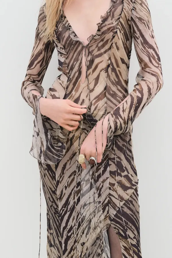 Zara animal Print Dress maxi bohemian hippie summer - Image 20