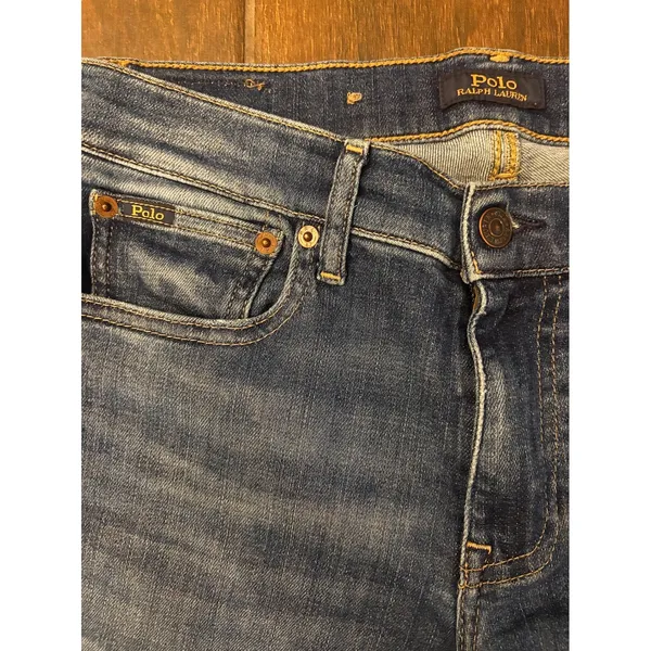 Polo Ralph Lauren Jeans 28R Blue Distressed Ripped‎ Raw Hem Skinny Denim - Image 5