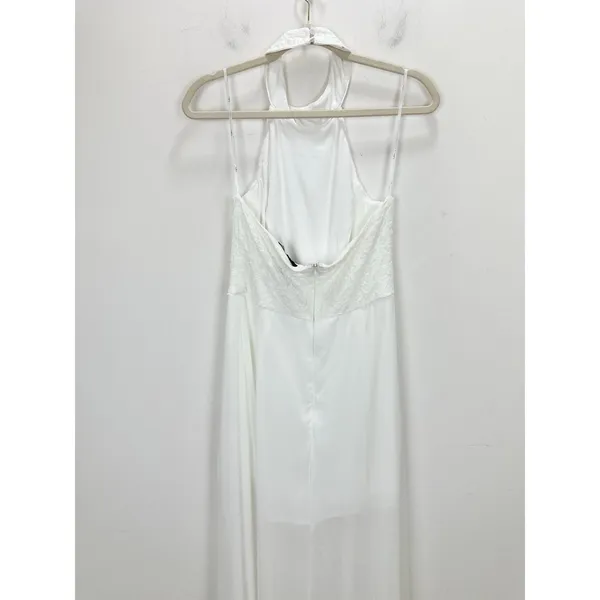 Lulus Love Speaks White Lace Halter Maxi Romper Wedding Bridal Large NWT - Image 11