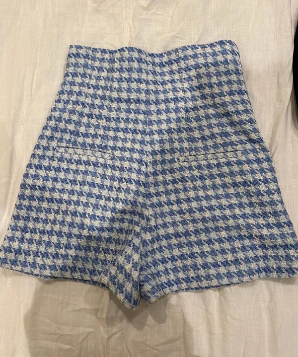 ZARA High Waisted Blue Shorts - Image 5