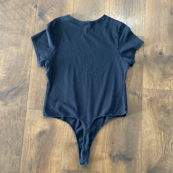 SKIMS COTTON JERSEY T-SHIRT BODYSUIT Black/snoot size 2X - Image 4