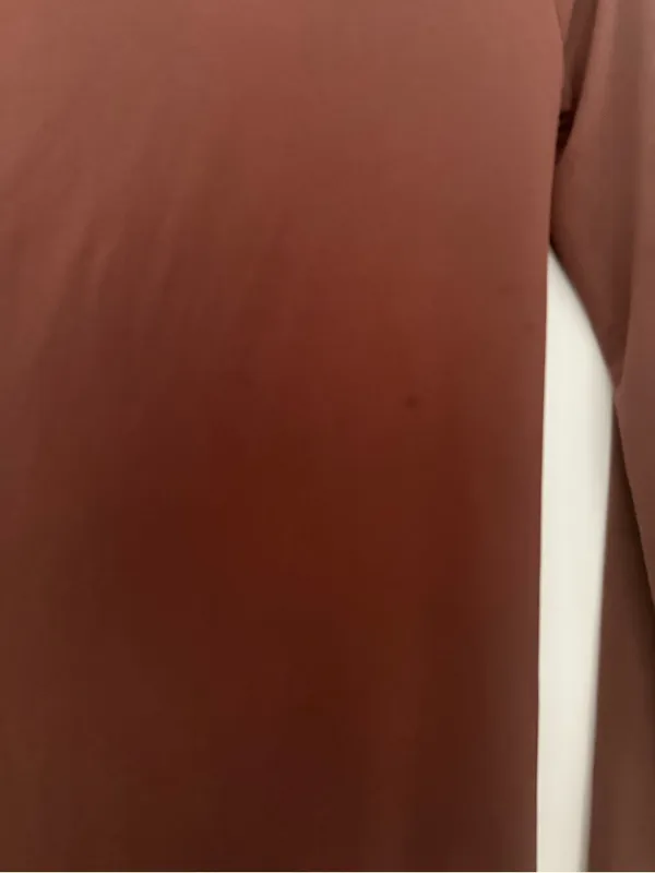 New Look Button-Front Ruched Long Sleeve Dress in Rust - Image 8