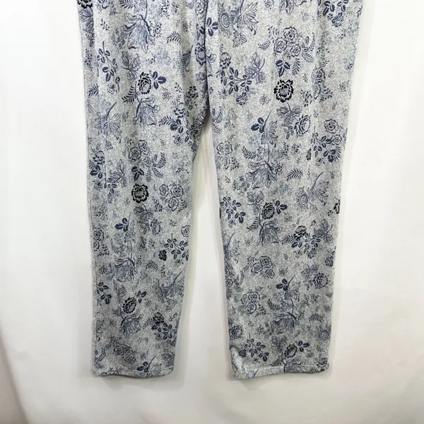 Lucky Brand XL‎ Pajama Set Gray Blue Floral Toile Short Sleeve Loungewear 727 - Image 16