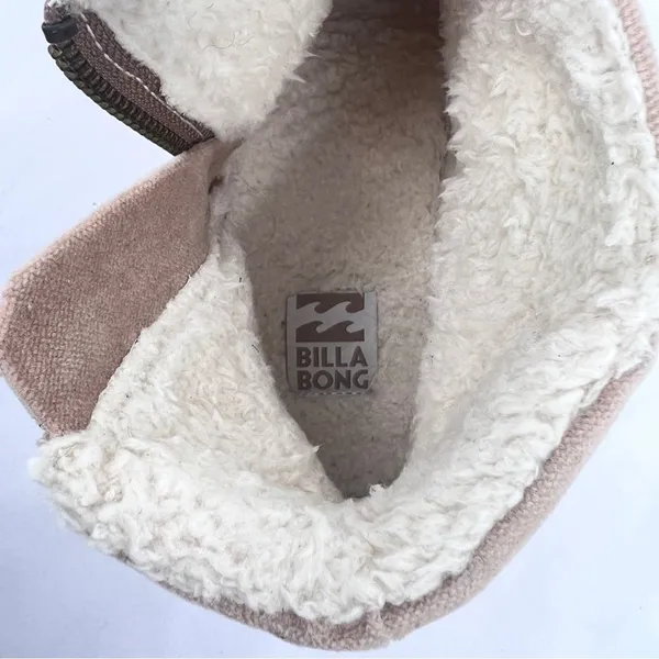 Billabong Sweet Spot Dune Tan Vegan Suede Sherpa Lined Zip Ankle Booties Size 6 - Image 8