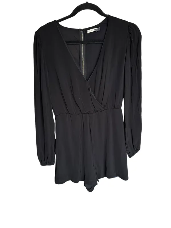 Alice + Olivia - Sinclair Black Long Sleeve Romper Size 6 - Image 2