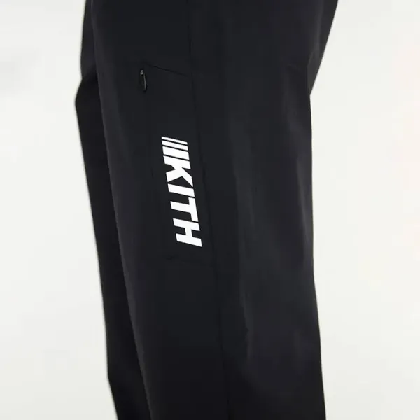 KITH Keala Black Nylon Graphic Track Pants Joggers Sweats - Image 3