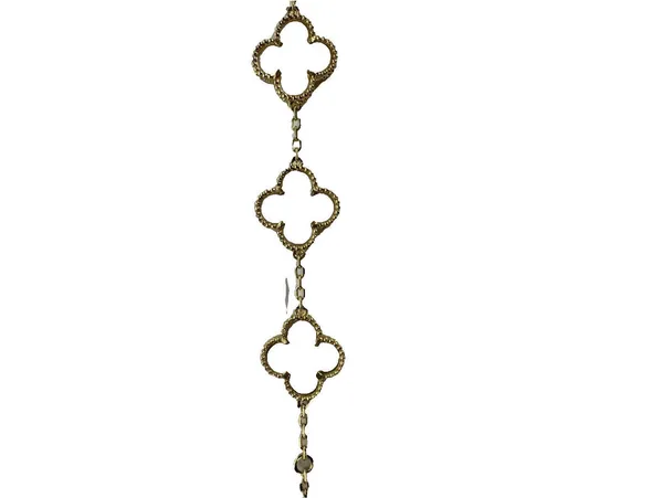 (RB) Clover Four Leaf Gold Tone Mother of Pearl Bracelet Designer Inspired - Image 3