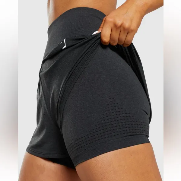 Gymshark We Do Gym Viral Seamless 2.0 2 in 1 Stretchy Layered Running Shorts - Image 4