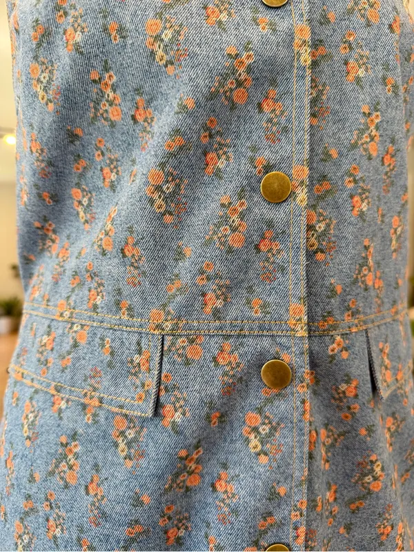 Floral denim romper - Image 3