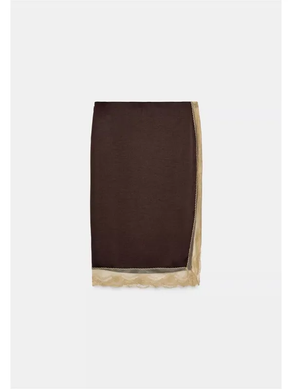 Zara ZW COLLECTION satin lace skirt‎ - Image 4
