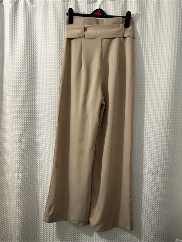 Petal & Pup Women’s Beige Wide Leg Tie-Front Pants Size 8 - Image 5