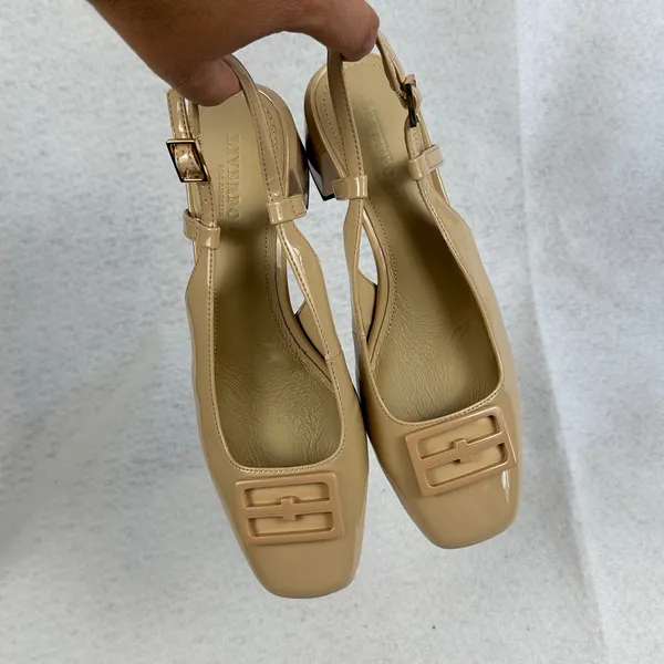Liverpool Getty Slingback Block Heels Square Toe Dress‎ Shoes Beige Women's 7.5M - Image 8