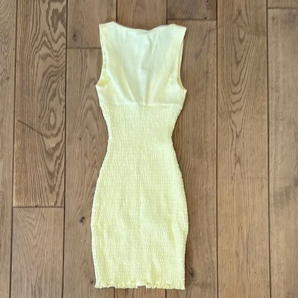 White Fox Summer Bliss Mini Dress Lemon - Image 4
