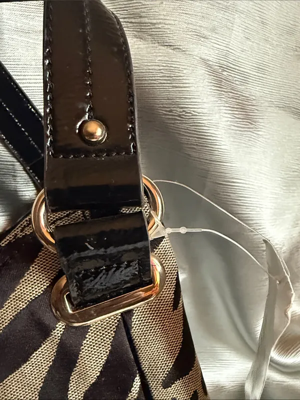 Anne Klein Black and Cream Zebra-Print Tote NWT - Image 4