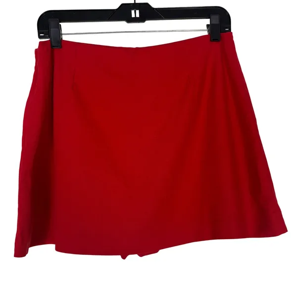 GAP Red Linen Blend Mini Skort Tomato Girl Summer Preppy Resortwear Size Small - Image 3
