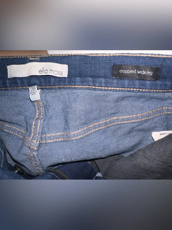 Ella Moss Cropped Wide Leg Jeans 28" Waist - Image 5