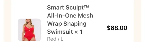 NWT SHAPELLX Smart Sculpt™ Mesh Wrap Shaping Swimsuit Red Size L - Image 6