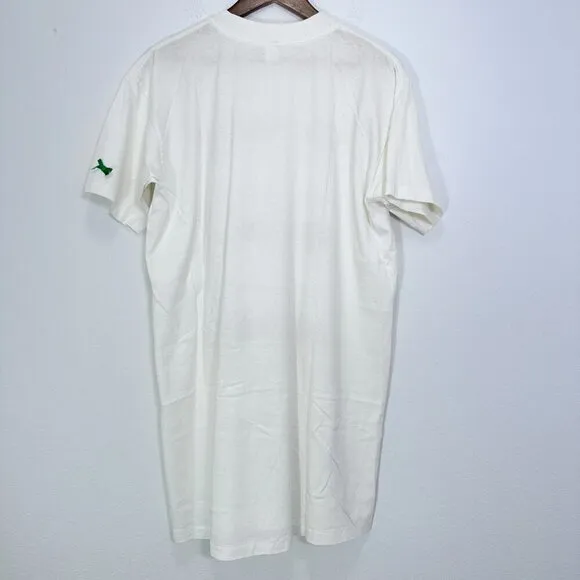 Vintage White Single Stitch Christmas Village Bow Coquette Sleep Shirt‎ One Size - Image 2